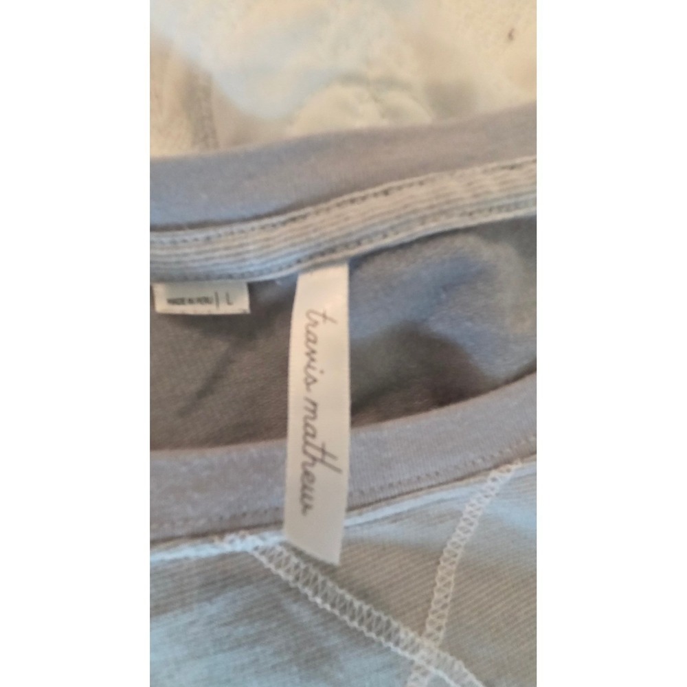 Travis Mathew Crewneck Sweatshirt Raglan Pullover Grey Athleisure Minimalist L - Picture 2 of 12